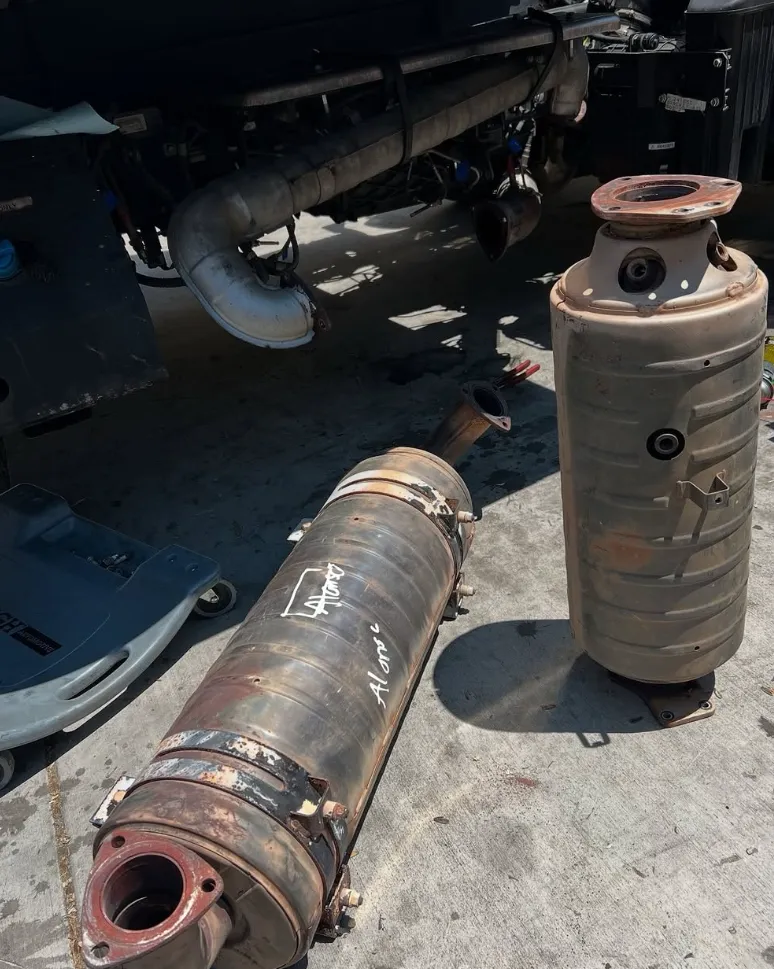 image of truck maintenance for a trucking company